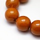 Buddhist Jewelry Beaded Findings Resin Imitation Beeswax Round Bead Strands RESI-L002-22mm-F02-2