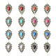 16 Uds 8 estilos colgantes de piedras preciosas de imitación de resina de aleación RESI-TA0001-51-2