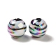 Placage uv perles acryliques irisées arc-en-ciel opaques PACR-D069-01-2