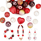 PH PandaHall 50pcs 20mm Acrylic Beads Bubblegum Beads Red Focal Beads Chunk Pen Beads Large Loose Beads for Pen Wedding Christmas Valentine's Day Garland Jewelry Bracelet Necklace Bag Chain Making SACR-PH0001-52E-1