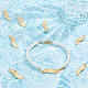 Unicraftale 20 pz 30mm fascini del connettore in acciaio inossidabile onda piatta link fascino placcato oro fascino connettori a doppio foro fascino onda dell'oceano fascino per il braccialetto collana creazione di gioielli STAS-UN0046-37-2