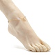 Natürlich gefärbte weiße Jade-Fußkettchen für Frauen AJEW-AN00475-02-3