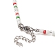 Ожерелье с подвеской лэмпворк в виде рождественской елки со стеклянными цветочными цепочками для женщин NJEW-TA00070-6