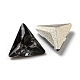 ガラスラインストーンカボション  バックメッキ  三角形  ブラックダイヤモンド  6x7x3mm FIND-C039-07E-2