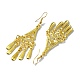 Golden Alloy Chandelier Earrings EJEW-D092-03B-G-2