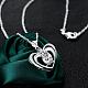 Silver Plated Brass Cubic Zirconia Heart Pendant Necklaces NJEW-BB02984-C-4