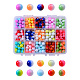 Nbeads brins de perles de verre peints bicolores DGLA-NB0001-01-1