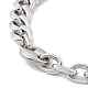 304 pulsera de cadenas de cable y bordillo de acero inoxidable para hombres y mujeres STAS-E001-04P-2