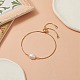 Bracelet coulissant ovale en perles naturelles BJEW-JB09315-02-2