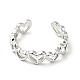 304 Stainless Steel Heart Wrap Open Cuff Ring RJEW-C040-01P-2