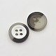 Planas redondas dos botones de resina tono teñido de 4 agujero para niños BUTT-N012-02D-1