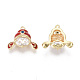 Brass Micro Pave Clear Cubic Zirconia Charms KK-S356-076-NF-2