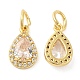 Rack Plating Brass Micro Pave Clear Cubic Zirconia Charms KK-Z026-10G-1