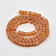 Cube Natural Red Aventurine Beads Strands G-N0154-26-2