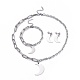 304 chaînes de trombones en acier inoxydable et ensembles de bijoux de chaîne de câble SJEW-K153-09P-1