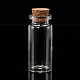 ガラスボトルビーズ瓶保存容器  コルク栓付き  ウィッシングボトル  透明  22x62mm  ボトルネック：直径15mm  容量：15ml（0.5液量オンス） X-CON-Q004-2