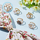Wadorn 8 pz 4 stili plastica imitazione perla e fiore smalto fibbia anelli set AJEW-WR0001-73-4