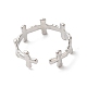 304 кольцо из нержавеющей стали с открытым крестом для женщин RJEW-K245-26P-2