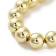 Bracelets coulissants réglables en perles rondes en laiton BJEW-D039-31D-G-2