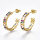 Brass Micro Pave Cubic Zirconia Stud Earrings EJEW-S201-50-2