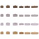 PandaHall 680 Pcs 4 Colors Iron Ribbon Bracelet Bookmark Pinch Crimp Clamp End Findings Cord Ends Fasteners Clasp Leather Crimp Ends (7mm IFIN-PH0022-01-2