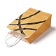 長方形の紙袋  ハンドル付き  ギフトバッグやショッピングバッグ用  スポーツのテーマ  バスケットボールの模様  ゴールデンロッド  14.9x8.1x21cm CARB-B002-06C-3