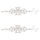 Braccialetto di collegamento del fiore del rhinestone di cristallo di fingerinspire 2pcs BJEW-FG0001-02-1