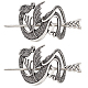 Pince à cheveux en alliage viking avec des bâtons de cheveux OHAR-WH0001-04B-1