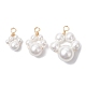 3 шт. подвески из ракушек и жемчуга в медной проволоке двух размеров PALLOY-JF02984-1