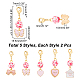 AHANDMAKER 10 Pcs Pink Love Heart Keychain HJEW-PH0001-57-3