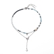 2 Stück 2 Stil 304 Edelstahl-Lariat-Halsketten mit Muschel- und Sternanhängern NJEW-JN03978-1
