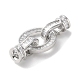 Rhodium Plated 925 Sterling Silver Pave Clear Cubic Zirconia Fold Over Clasps STER-D005-12P-2