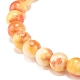 Braccialetto elasticizzato con perline rotonde in giada bianca naturale BJEW-JB07968-02-4