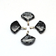 Fan Natural Snowflake Obsidian Pendants X-G-Q358-06-2