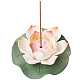 Gorgecraft porte-encens lotus rouge orange brûleurs d'encens en porcelaine maison bureau salon de thé fournitures bouddhistes zen porte-bâton en céramique avec feuille de lotus pour décor de studio de yoga méditation AJEW-WH0314-99A-02-1