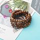 Natural Wenge Wood Beads Stretch Bracelet for Men Women BJEW-JB06909-2