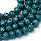 Baking Painted Textured Glass Pearl Round Bead Strands HY-Q002-10mm-10-1