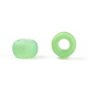 12/0グレードの丸いガラスシードビーズ  透明なつや消しスタイル  ABカラーメッキ  黄緑  2x1.5mm  穴：0.8mm  約30000個/袋 SEED-Q010-M549-6