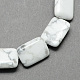Abalorios en forma de rectángulo de la piedra preciosa de piedra howlite naturales hebras G-S112-23-1