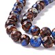 Brins de perles synthétiques de lapis lazuli et de bronzite assemblés G-K317-A26-2-4