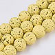 Spray Painted Natural Lava Rock Beads Strands G-N0324-C-09-1
