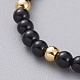 Natural Black Agate(Dyed) Stretch Charm Bracelets BJEW-JB04849-01-4