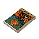 印刷されたアクリルパーツ  タロットカードのテーマ模様のチャームが付いた長方形  太陽  サンゴ  37.5x26.5x2mm  穴：1.7mm MACR-O046-01D-3