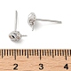 Rhodium Plated 925 Sterling Silver Ear Stud Findings STER-P056-07P-3