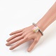 Bracelets extensibles avec pendentif pompon en coton BJEW-JB03827-02-3