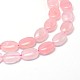 Natürlichen Rosenquarz flachen ovalen Perle Stränge G-M206-28-3
