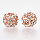 Rose Gold Plated Alloy European Beads MPDL-S067-17B-RG-2