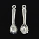 Silver Tone Zinc Alloy Spoon Pendants X-PALLOY-B839-S-1