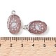 Pendentifs ovales en quartz fraise naturel G-C102-07P-04-3