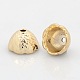 Capuchons de perles en alliage doré clair PALLOY-J471-47G-FF-1